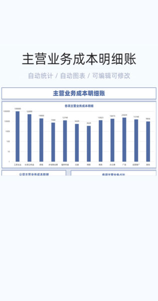 主营业务成本明细账模板excel表格