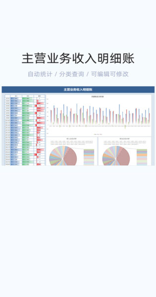 主营业务收入明细账模板excel表格