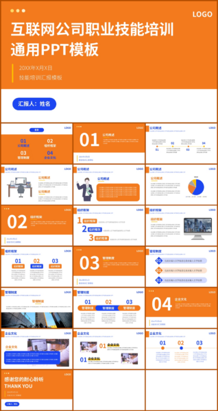 互联网公司职业技能培训PPT模板