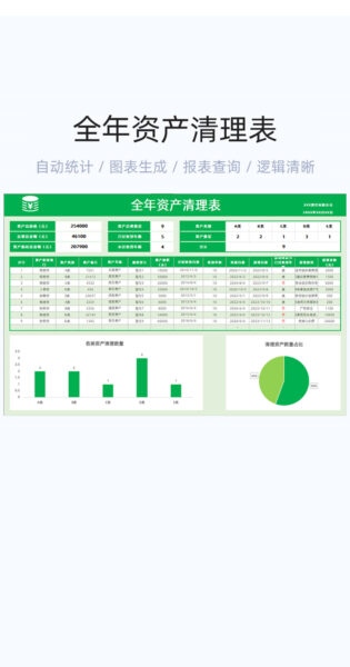 全年资产清理表格excel模板