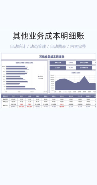 其他业务成本明细账模板excel表格