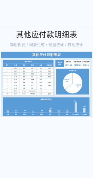 其他应付款明细表格excel模板