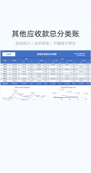 其他应收款总分类账模板excel表格