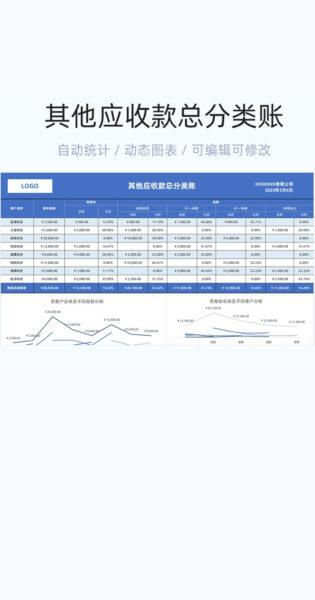 其他应收款总分类账表格excel模版