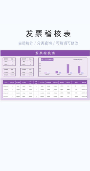 发票稽核表格excel模版