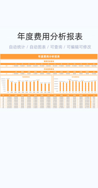 年度费用分析报表模版excel表格