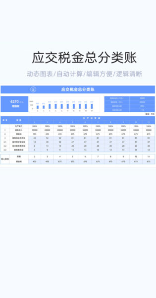 应交税金总分类账表格excel模版