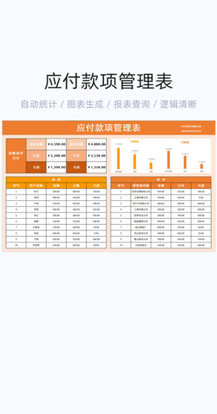 应付款项管理表格excel模板