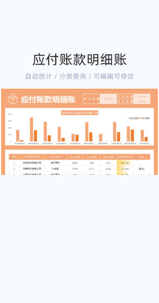 应付账款明细账模板excel表格