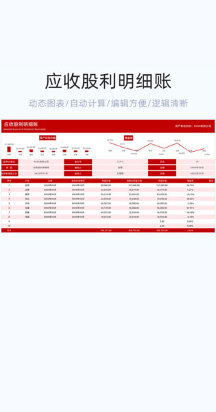 应收股利明细账表格excel模板