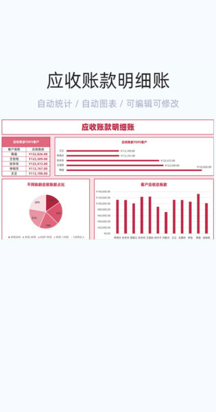 应收账款明细账模板excel表格
