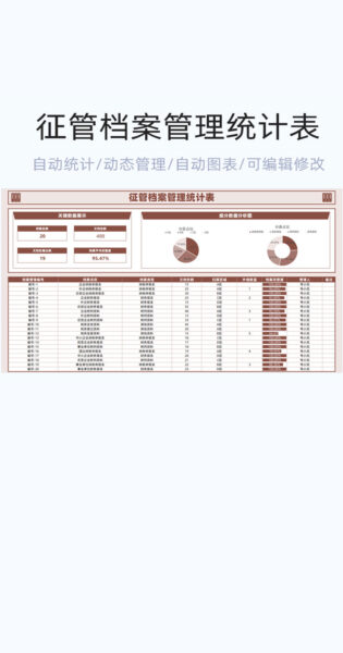 征管档案管理统计表格模版excel表