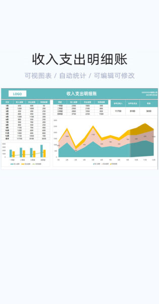 收入支出明细账模板excel表格