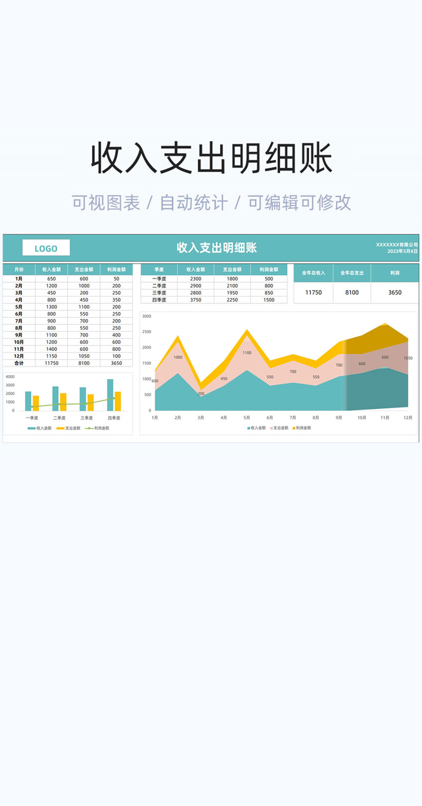 收入支出明细账模板excel表格插图