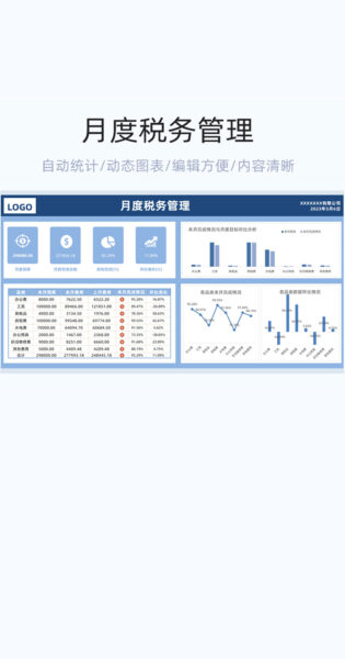 月度税务管理模版excel表格