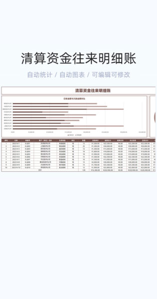 清算资金往来明细账模板excel表格