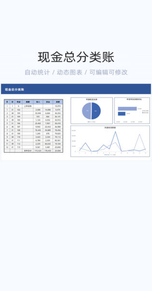 现金总分类账表格excel模版