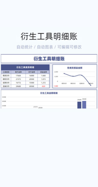 衍生工具明细账模板excel表格