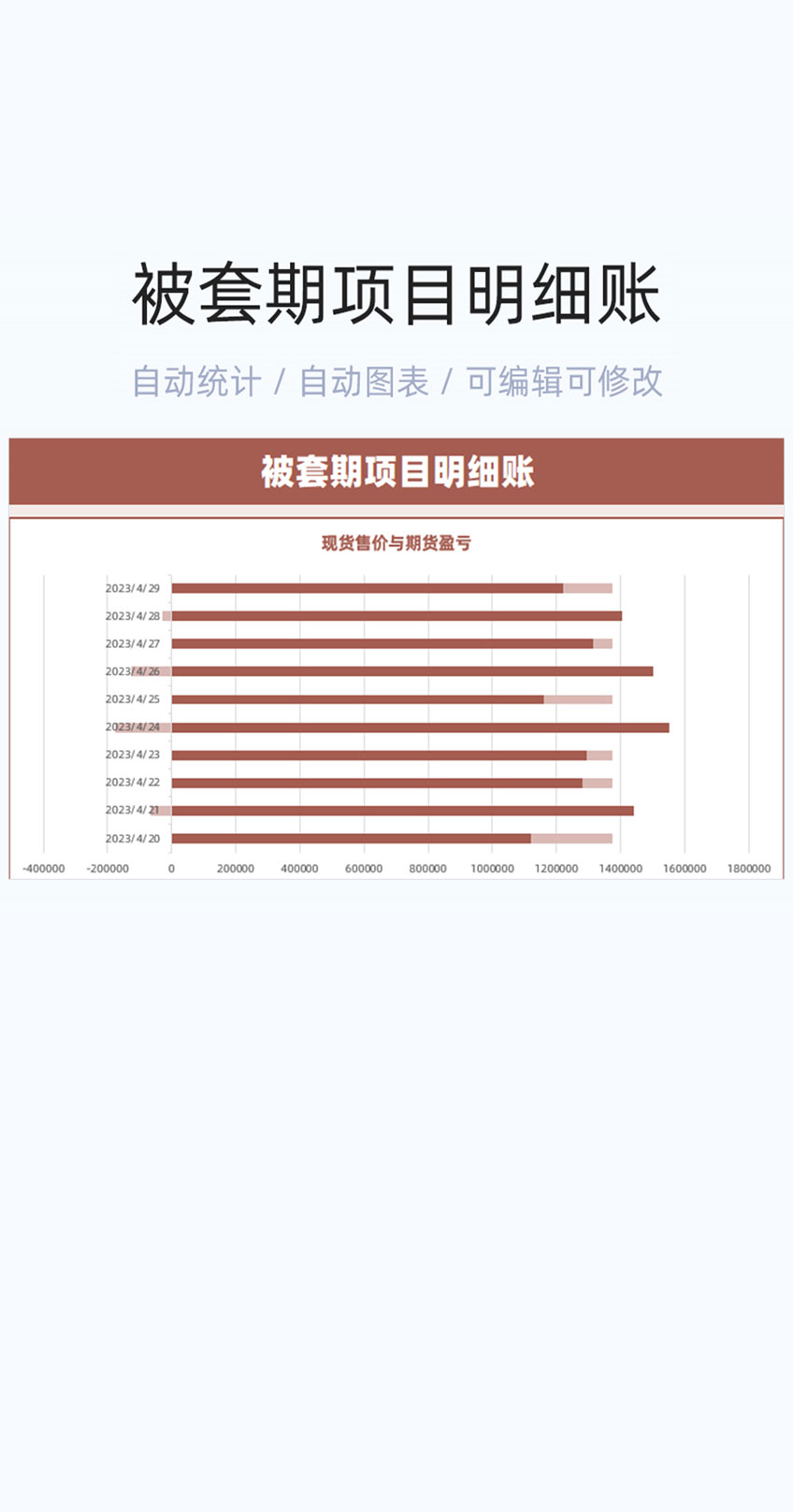 被套期项目明细账模板excel表格插图