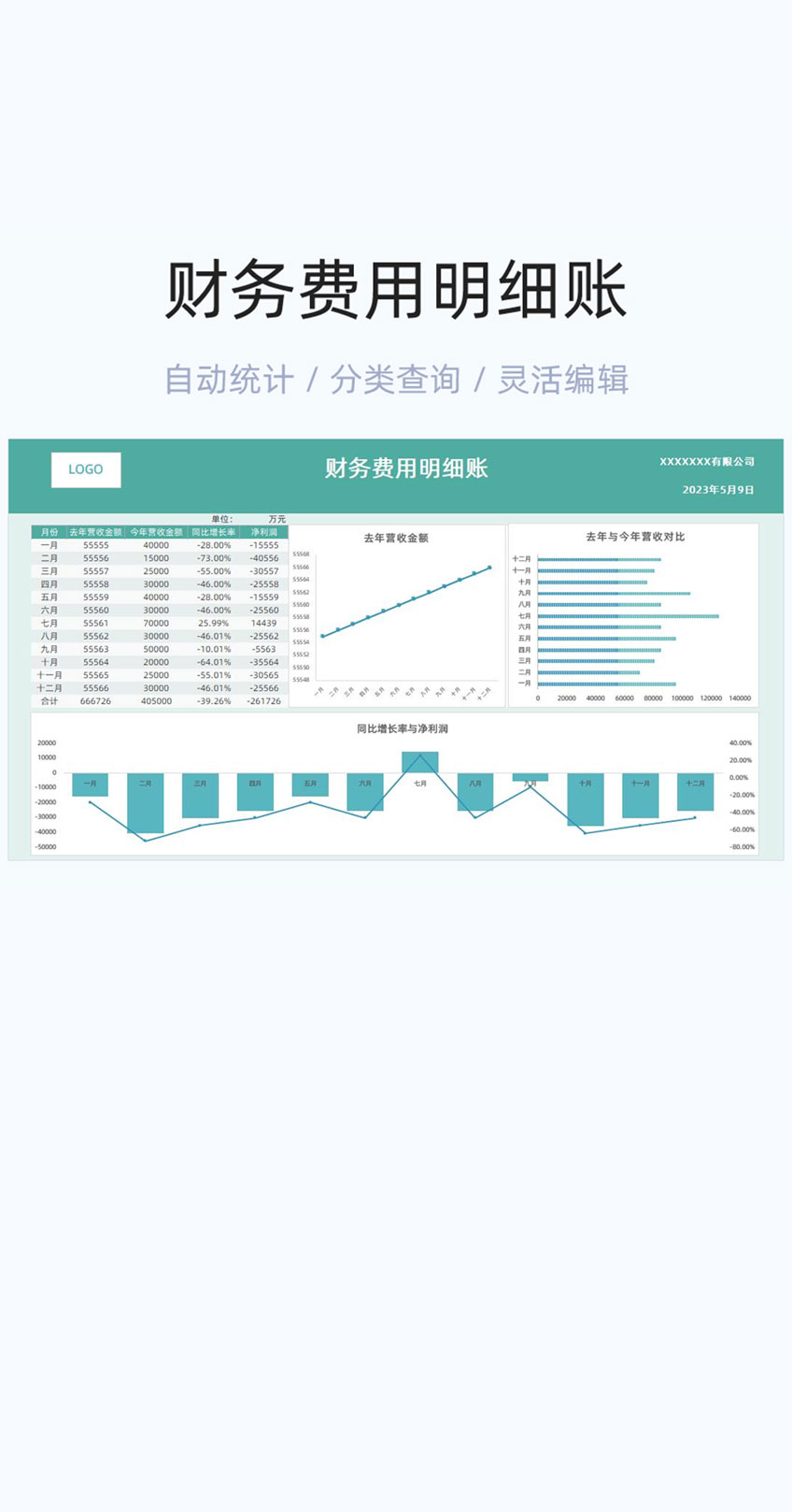 财务费用明细账模板excel表格插图