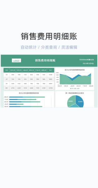 销售费用明细账模板excel表格