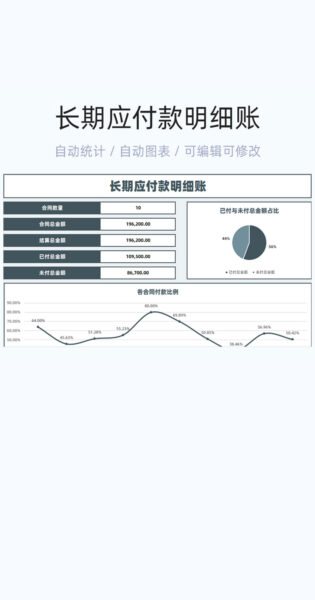 长期应付款明细账模板excel表格