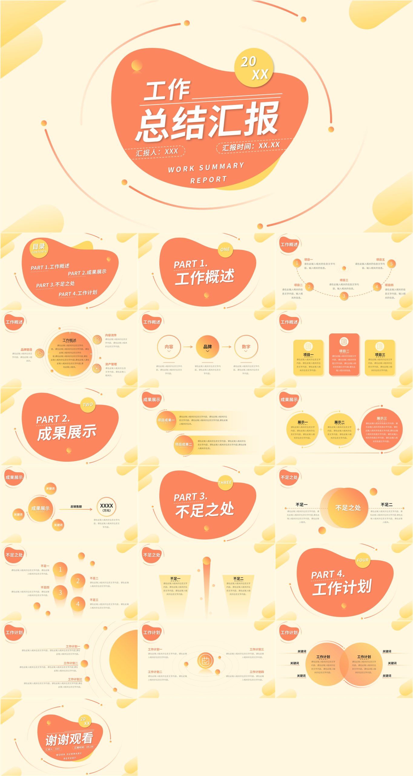橙黄色渐变风工作报告通用PPT插图