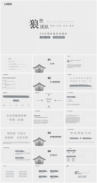 企业狼性文化团队培训PPT模板