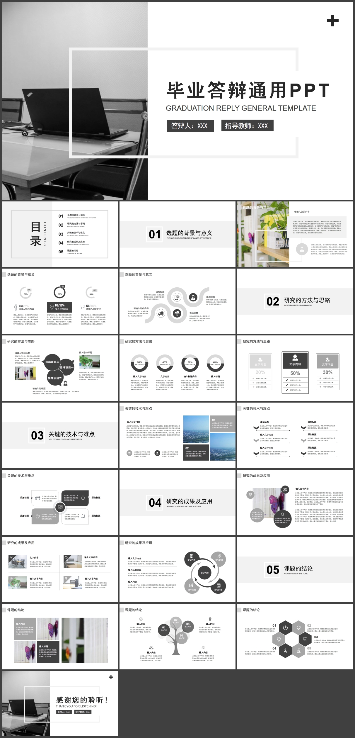 大学生毕业答辩开题报告PPT模板插图