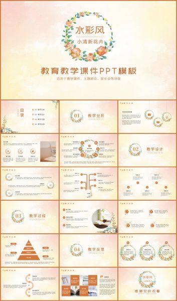 小清新教育教学课件PPT模板