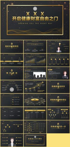 黑金商务风直销产品与机制介绍PPT模板