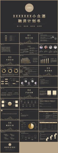 小众定制酒融资计划书PPT模板