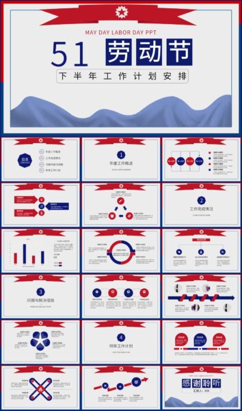 五一劳动节下半年工作计划安排总结汇报PPT模板