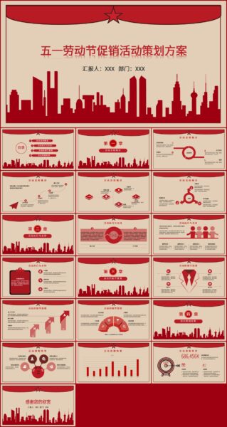五一劳动节商业促销活动策划方案通用PPT模板
