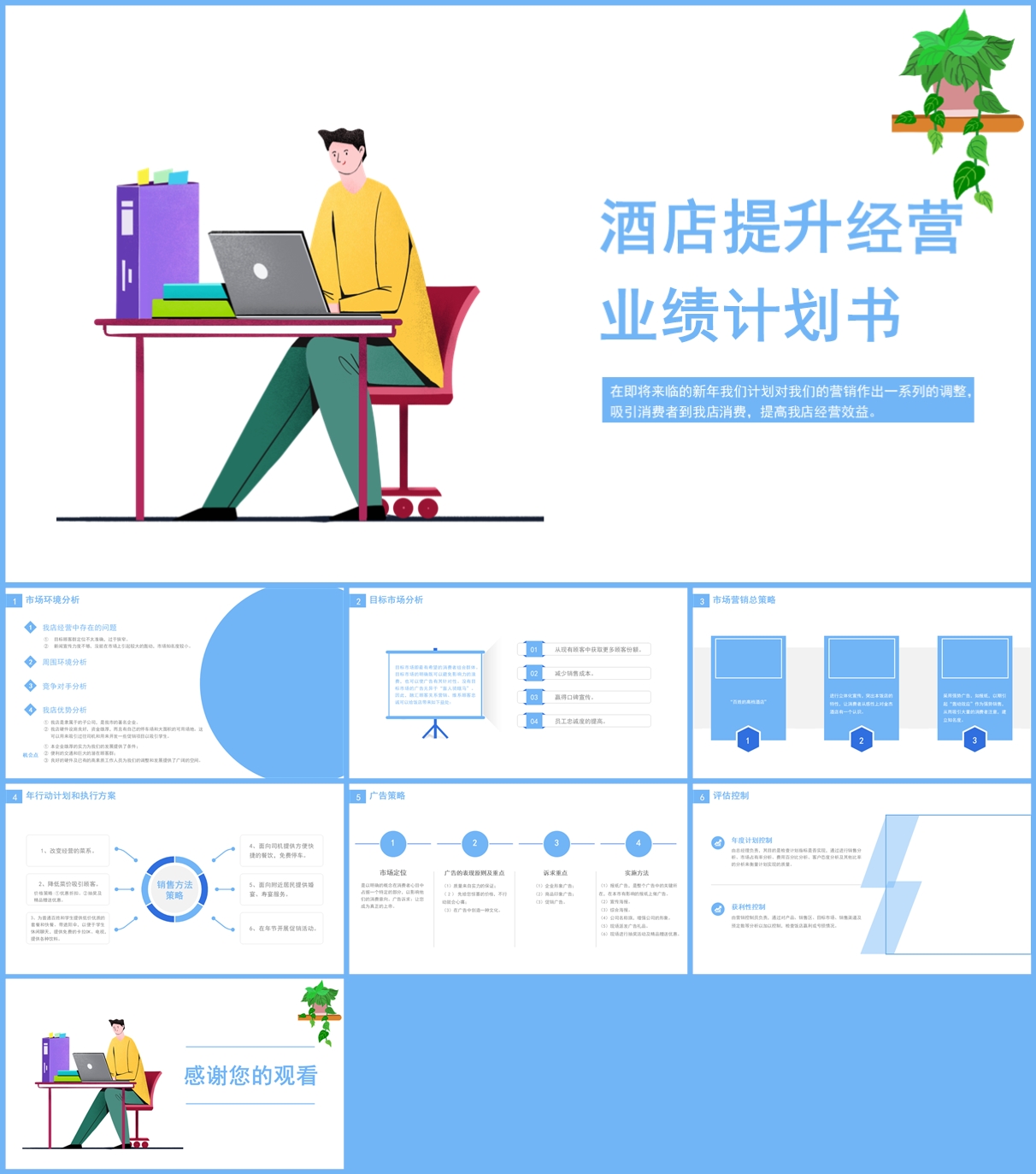 酒店提升经营业绩计划书PPT模板插图