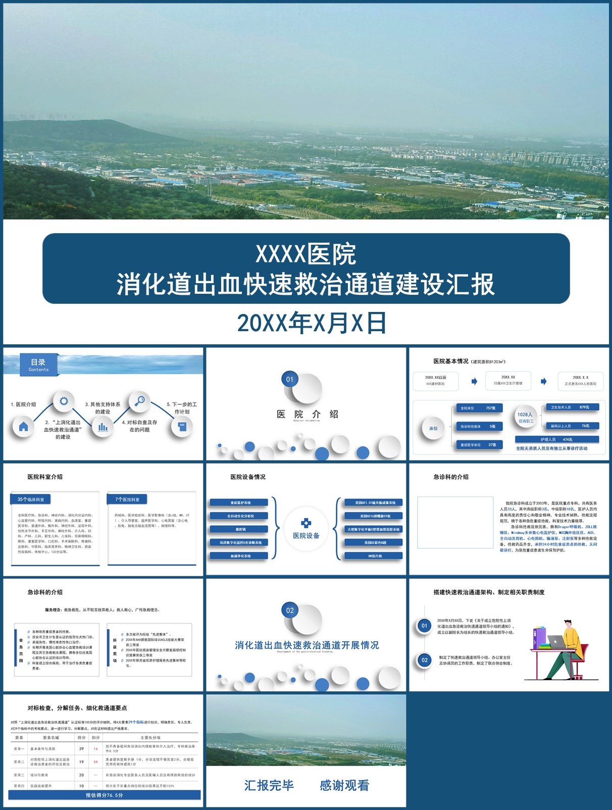 微粒体风医院快速救治通道建设现场评审PPT模板插图