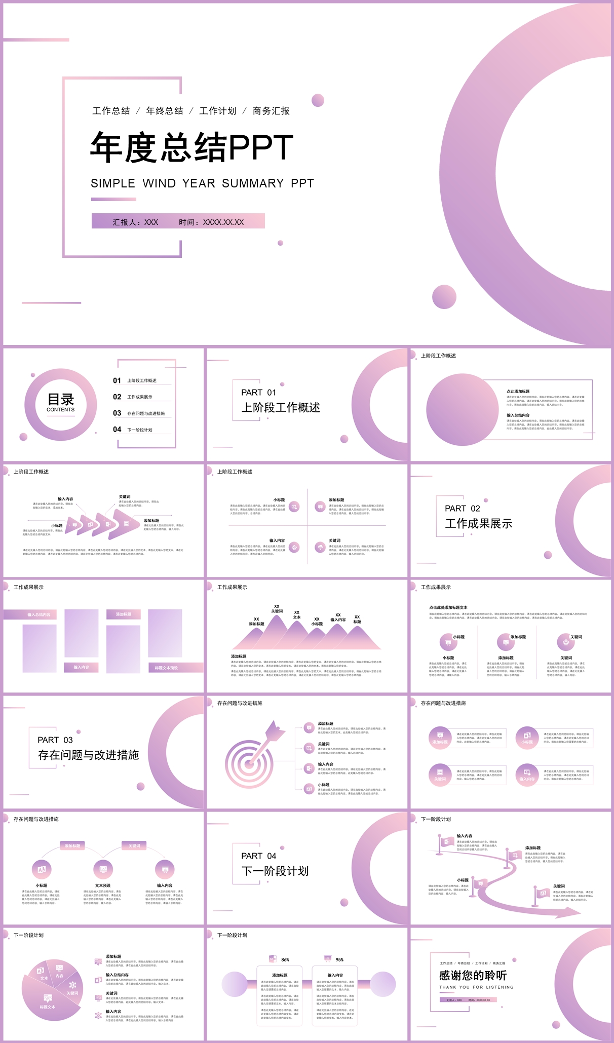 简约年度工作总结汇报PPT模板插图