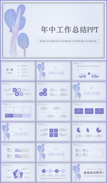 年中总结工作计划述职报告PPT模板