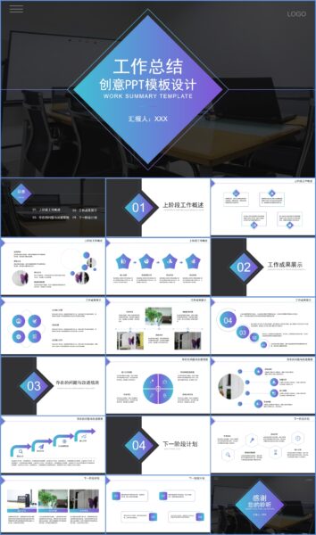 简约风工作总结项目报告PPT模板