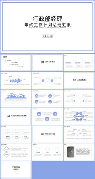 行政部经理年终工作总结PPT模板