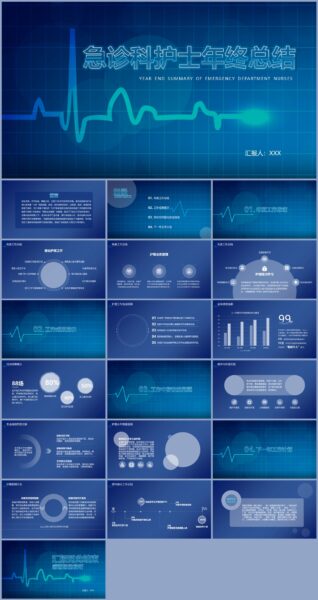 医院急诊科护士年终总结PPT模板