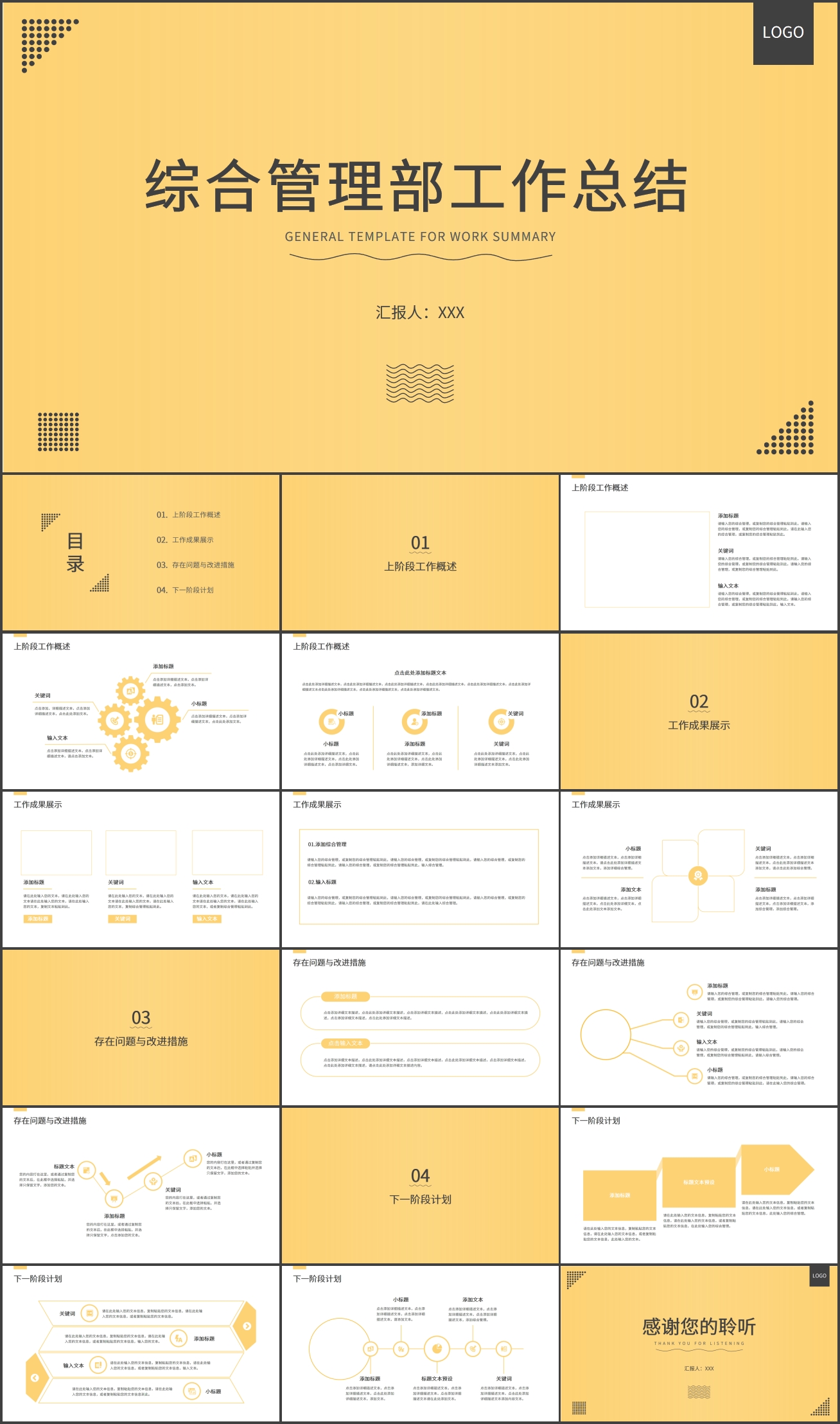 综合管理部门工作总结PPT模板插图