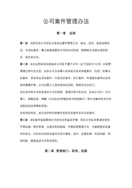 公司案件管理办法