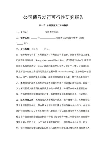 公司债券发行可行性研究报告